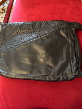 Black Leather clutch Bag